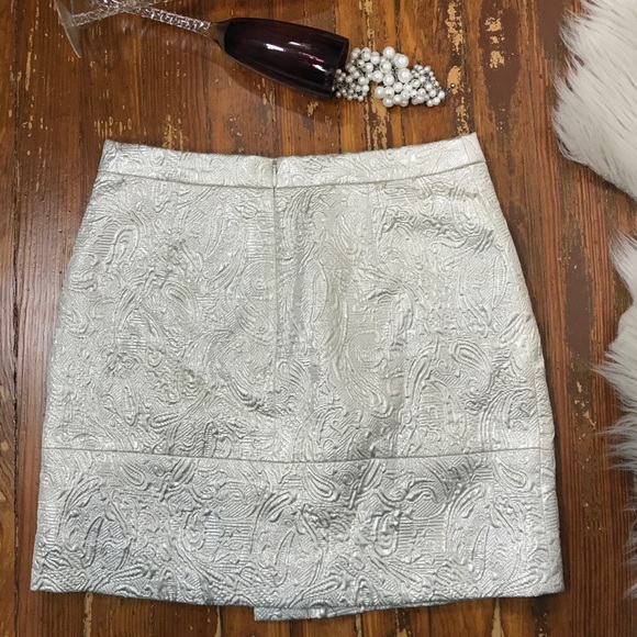 J Crew Origami Metallic Matelasse Skirt - Picture 5 of 7